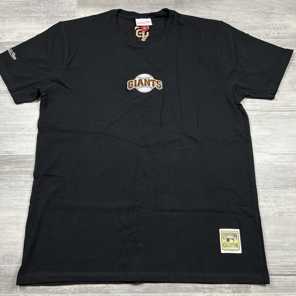 San Francisco Giants Mitchell & Ness MLB Men's Large Thick Tee Shirt Black NWT
